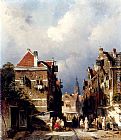 A Dutch Street Scene by Charles Henri Joseph Leickert